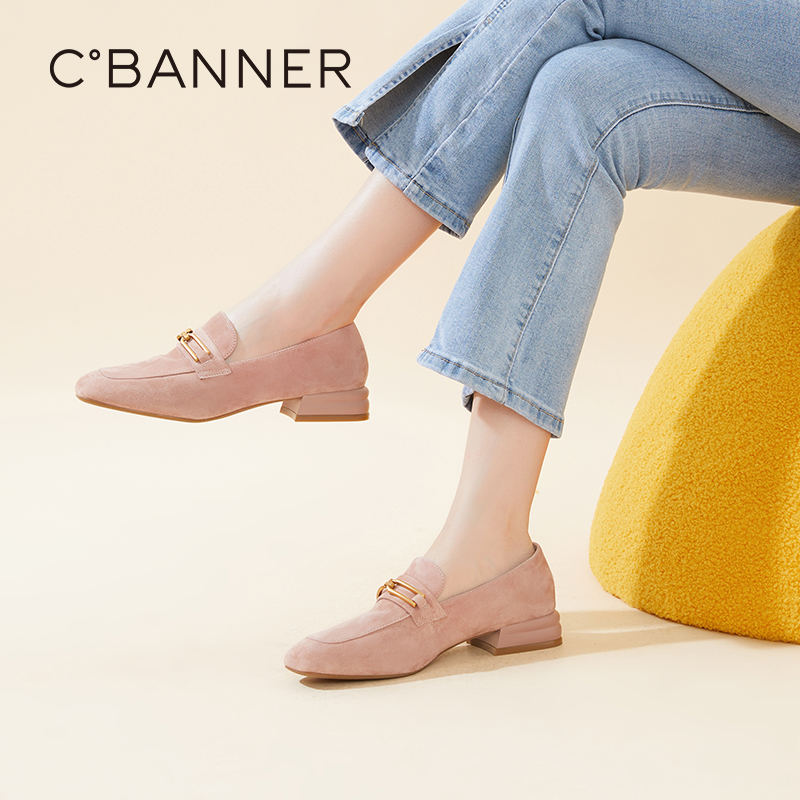 千百度乐福鞋豆豆鞋单鞋女鞋