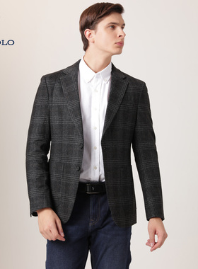 DIVPOLO保罗男士西单条纹西服2025秋季商务休闲上衣外套MY00433T2