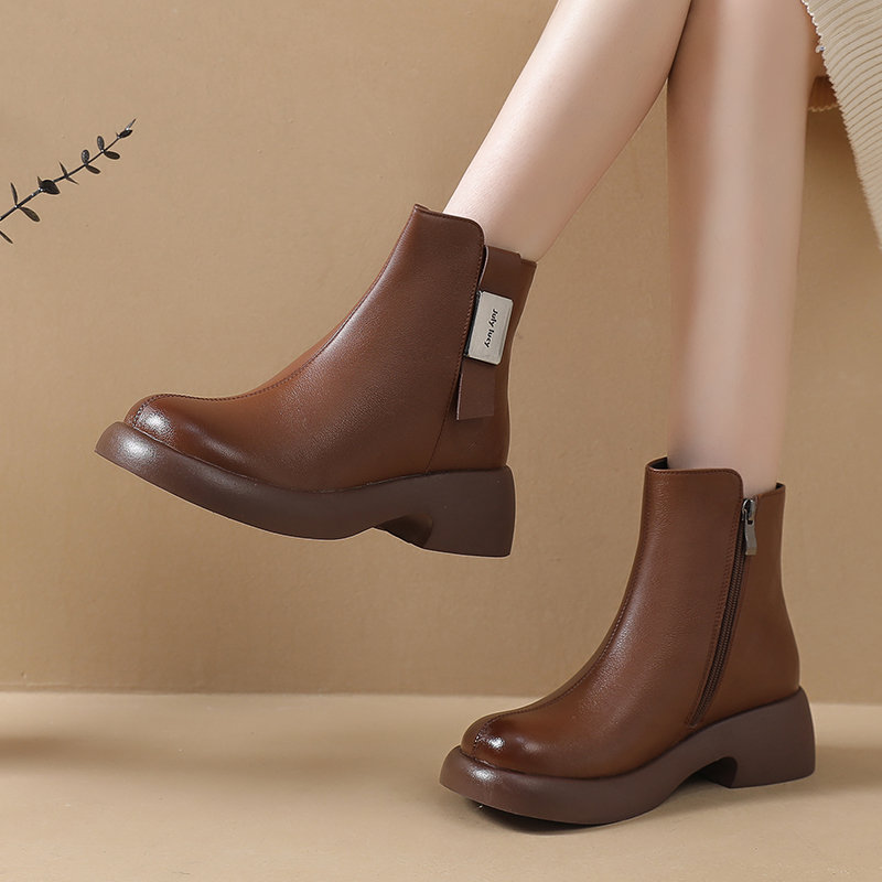 羊毛短些加绒加厚妈妈棉鞋