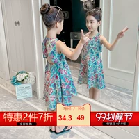 Đầm trẻ em mùa hè váy bé trai lớn 2019 mới gas ngoại bé gái hoa cotton váy vest bé gái váy - Váy đầm body bé gái