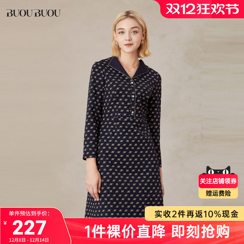 复古翻领修身优雅BuouBuou