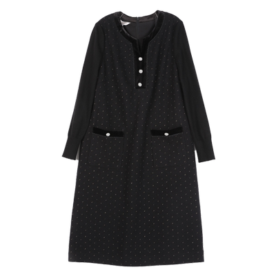 精美饰扣法式羊毛商场同款