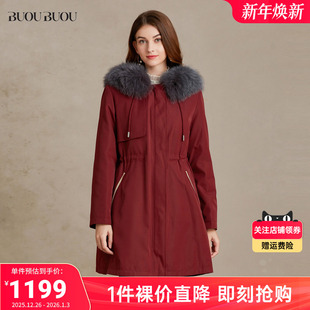 红色喜庆尼克服女BH4E851 BuouBuou秋冬新品 关注领券