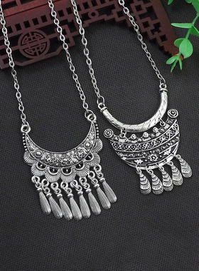 星玛饰品泰国度假风民族风苗银项链藏饰项链复古项链锁骨链A1247