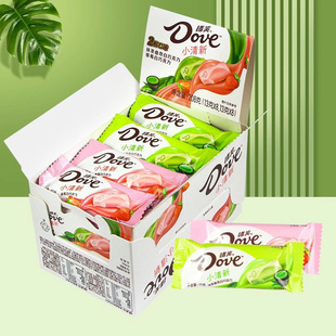 德芙小清新抹茶曲奇白巧克力草莓白巧克力13g*16条盒装休闲小零食