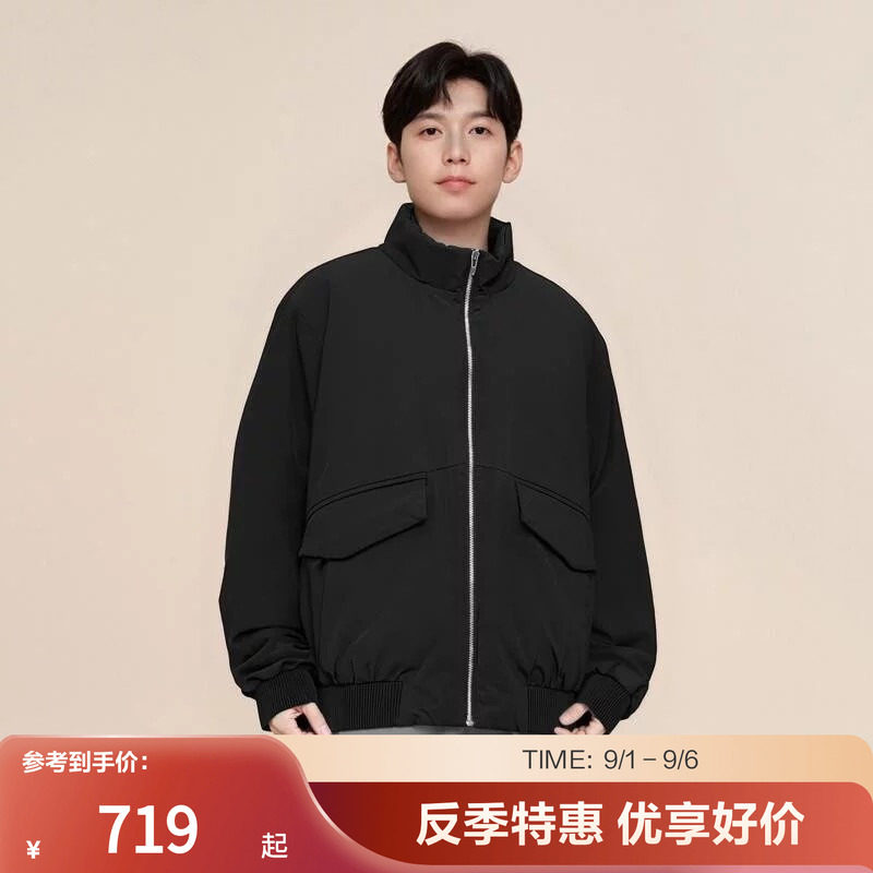 【鹅绒】波司登奥莱冬季男装品质经典商务短款立领羽绒服夹克外套