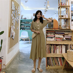 Real shooting and real price summer student dress women's middle length high waist slim skirt