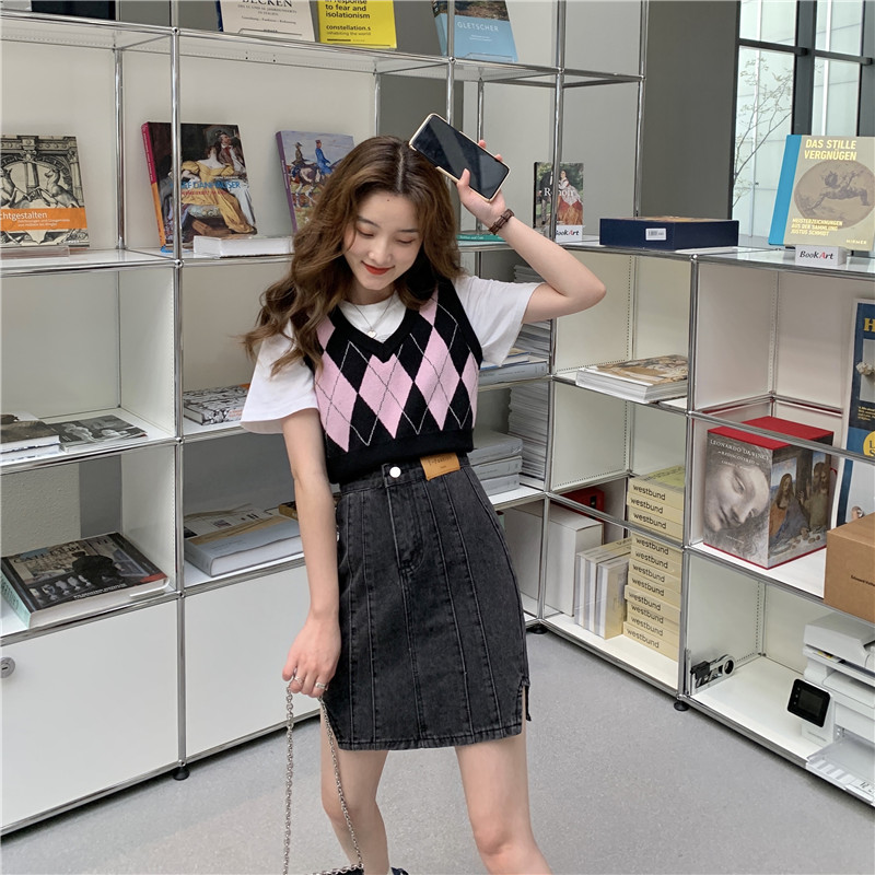 Real price 2021 new Korean high waist denim skirt skirt