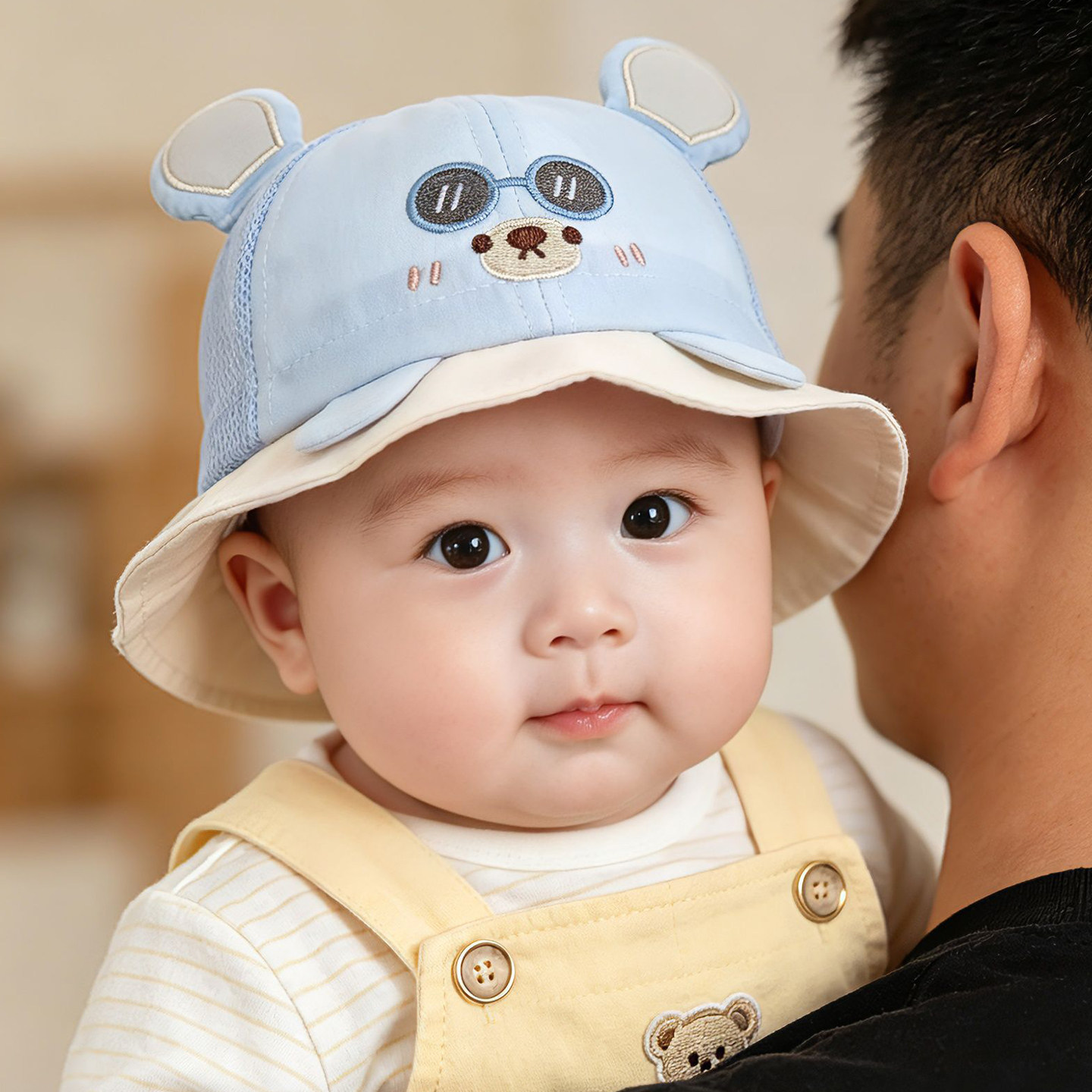 宝宝帽子夏季薄款婴儿遮阳帽小月龄夏天男宝外出防晒帽可爱春款女图片