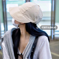 赵露思同款防晒帽子女春夏季遮阳渔夫帽防紫外线鸭舌太阳帽显脸小