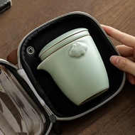 Ru Lò Du Lịch Bộ Trà Một Nồi Và Hai Ly Thiên Thanh Nhanh Cốc Bắt Tay Nồi Ru Sứ Túi Di Động Kung Fu Trà bộ tách trà gốm sứ cao cấp bộ tách trà gốm