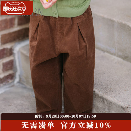 Milkbarn儿童灯芯绒休闲长裤