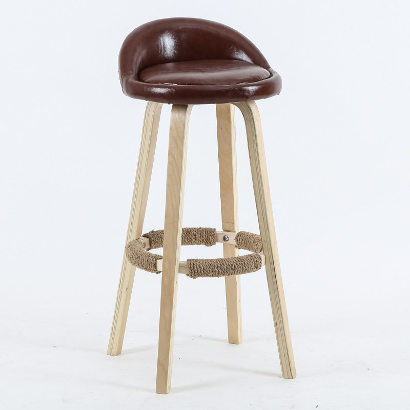 吧台椅现代简约吧椅家用实木高凳子时尚酒吧凳高脚凳前台椅特价i.