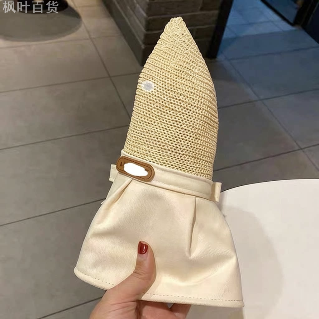 遮阳渔夫帽子女夏季户外黑胶防紫外线时尚百搭大檐轻薄透气太阳帽