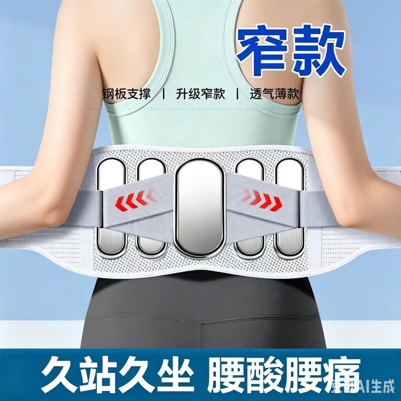 窄款护腰带男女士夏季透