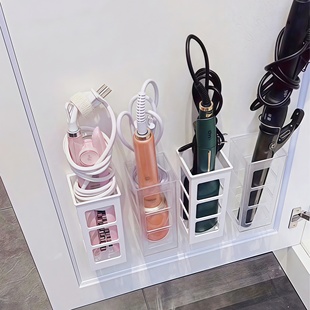 【浴室好物】卷发棒置物架吹风机支架废弃洗脸巾收纳盒厕所免打孔