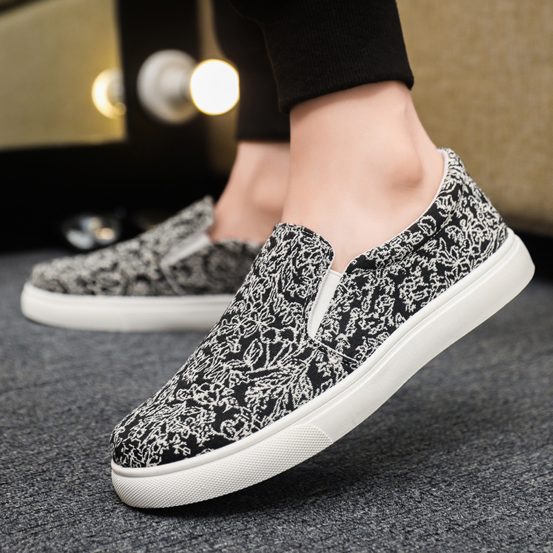 2025春季老北京布鞋男透气帆布鞋懒人一脚蹬低帮休闲运动软底男鞋