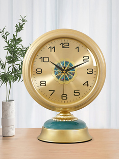 轻奢现代简约座钟客厅桌面摆钟家用装饰钟表创意台钟静音台式时钟