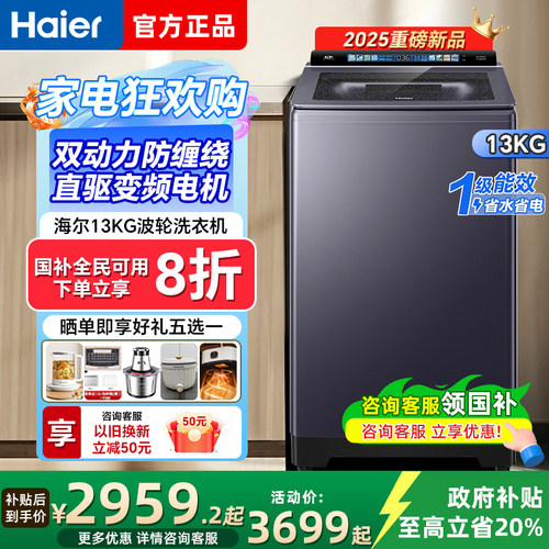 海尔13KG直驱变频滚筒洗衣机