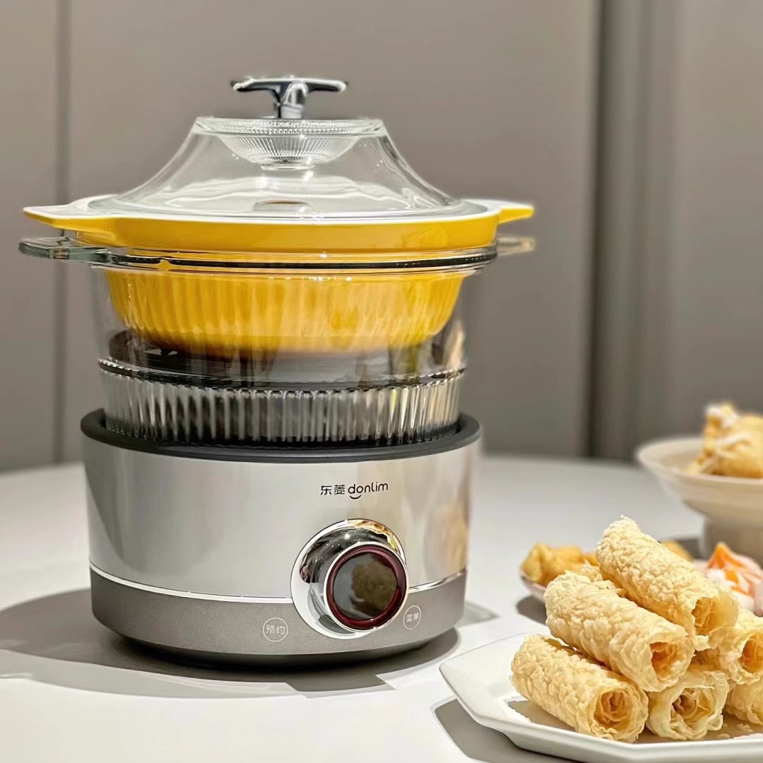 Donlim/东菱 DL-9009蒸汽电蒸锅可预约煲汤隔水炖盅多功能电炖锅
