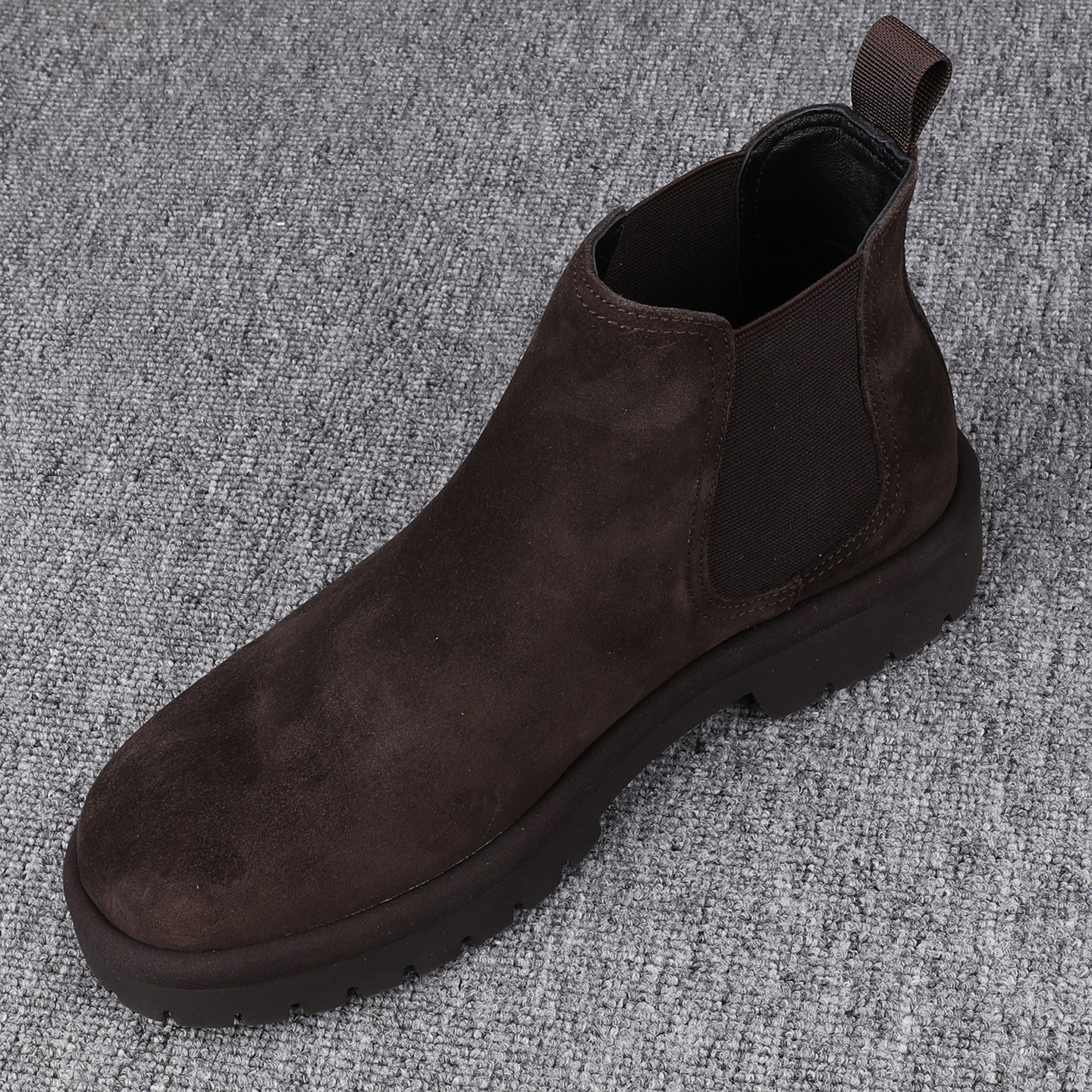 2025冬季高帮鞋男反绒牛皮磨砂休闲鞋男款厚底皮靴马丁靴切尔西靴