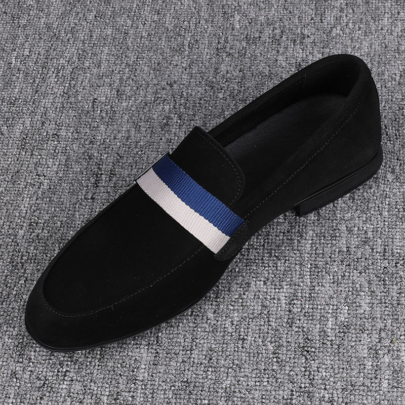 真皮反绒牛皮乐福鞋男一脚蹬皮鞋