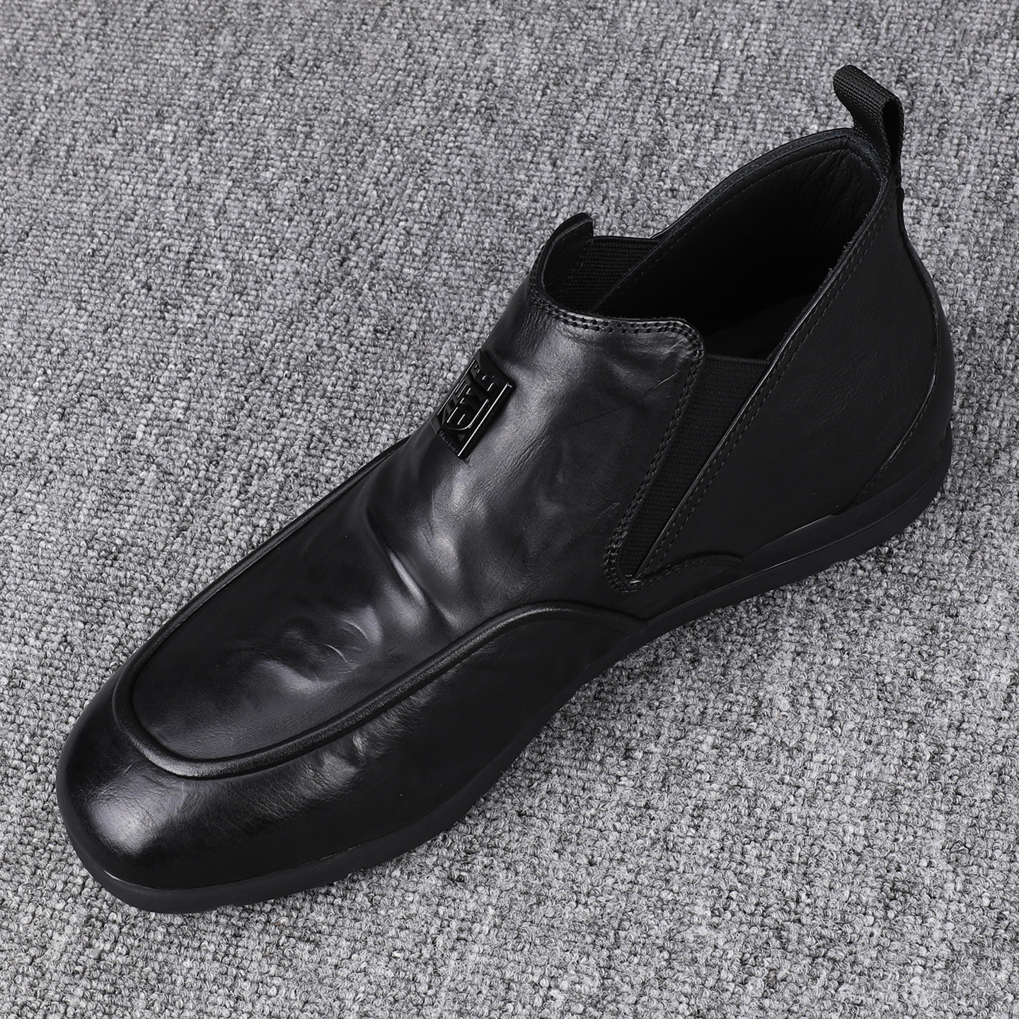 广州男款纯皮套筒高帮鞋