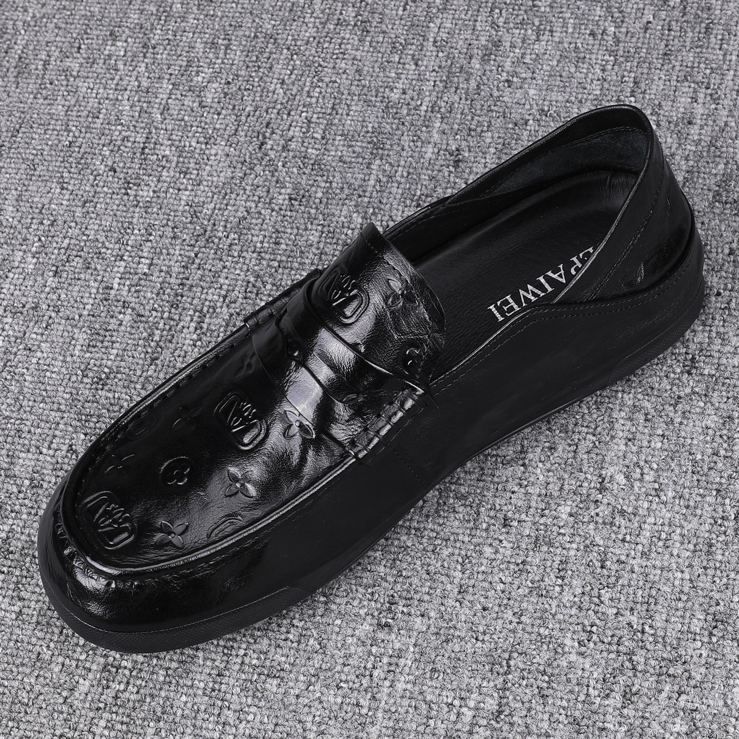 2025秋冬新款男士透气豆豆鞋男款百搭英伦乐福鞋一脚蹬真皮休闲鞋