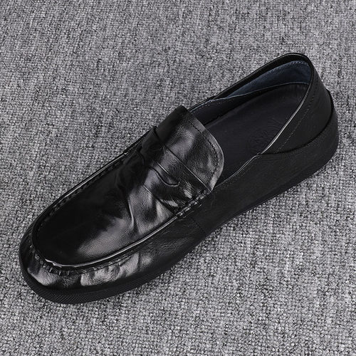 真皮一脚蹬乐福鞋男豆豆鞋