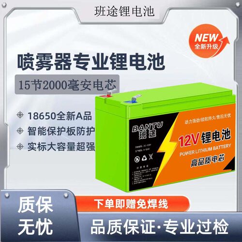 12v锂电池喷雾器锂电池12v大容量农用电动打药机音响照明灯蓄电池