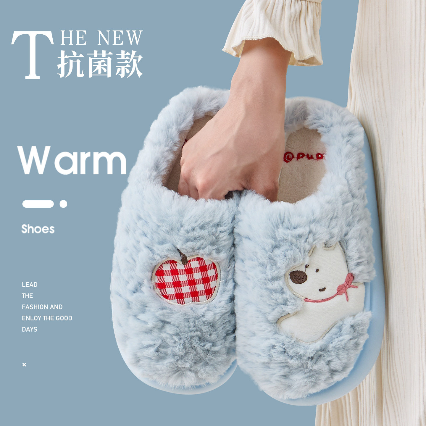 EVA可爱狗狗大童棉拖鞋女童男童防滑秋冬季新款室内家居亲子棉鞋