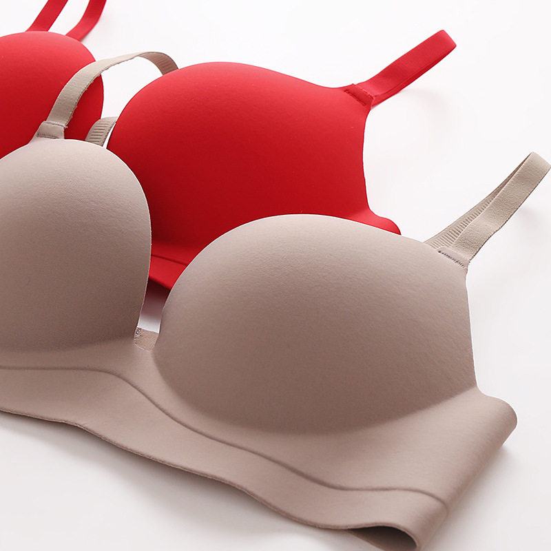 维多利亚夜晚无痕内衣大红色聚拢防下垂小胸专用星蝶公主文胸胸罩