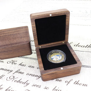 银币铜钱黑胡桃收藏盒徽章纪念币礼盒奖章胸章收纳盒勋章保护木盒