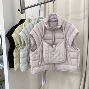 送包～立领短款羽绒服马甲女2026秋冬款宽松保暖95白鸭绒马夹外套