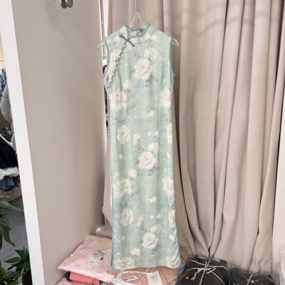 新中式旗袍2026夏季日常可穿无袖素雅国风礼服高档高端长裙1184