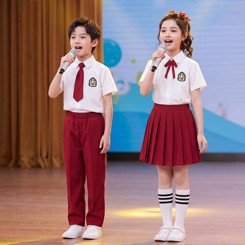 儿童合唱演出服诗歌朗诵小学生大合唱团爱国主题演讲比赛表演服装