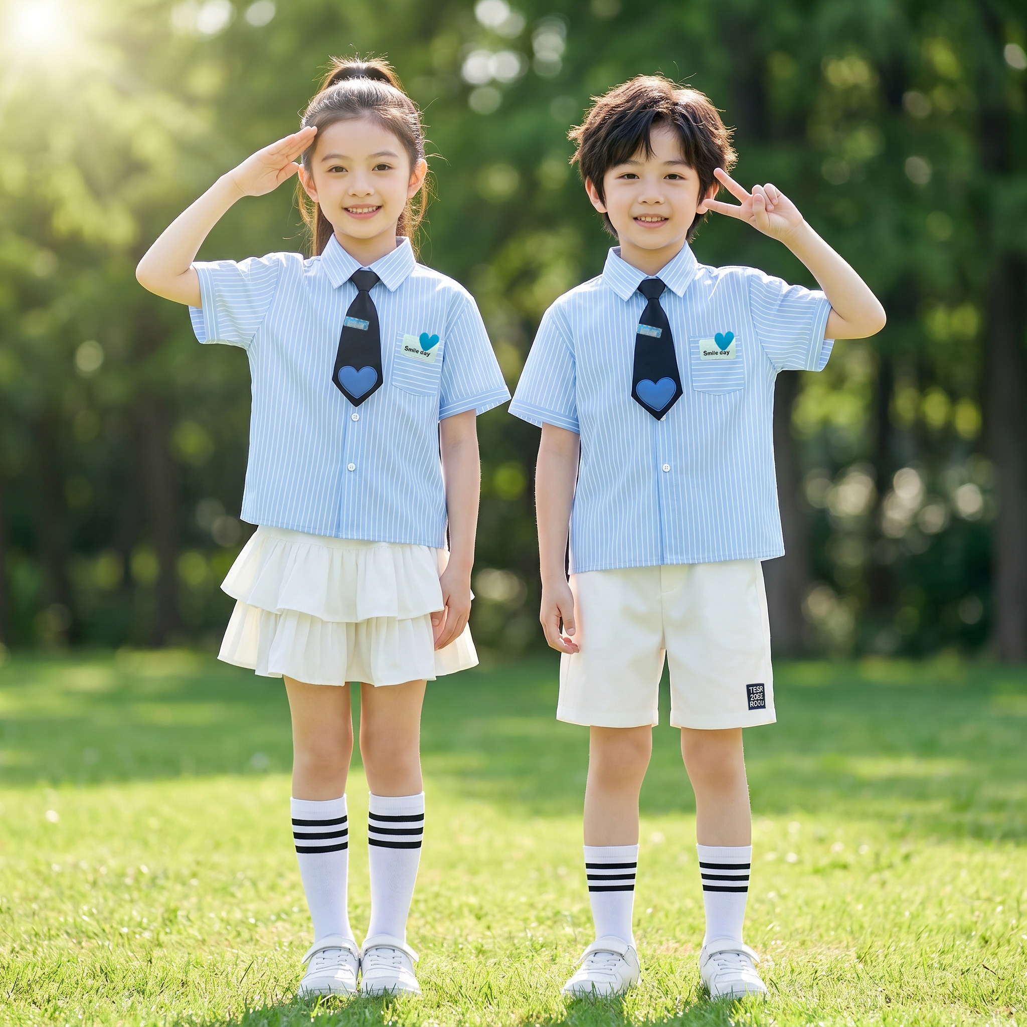 六一儿童演出服中国风小学生啦啦队合唱节表演幼儿园毕业照服装