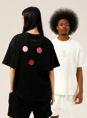 INNERSECT INN三生万物撞色T恤夏季短袖宽松简约体恤重磅字母上衣