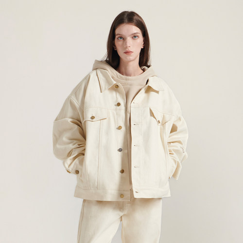 INNERSECT美式街头牛仔外套男女同款复古休闲夹克百搭翻领上衣