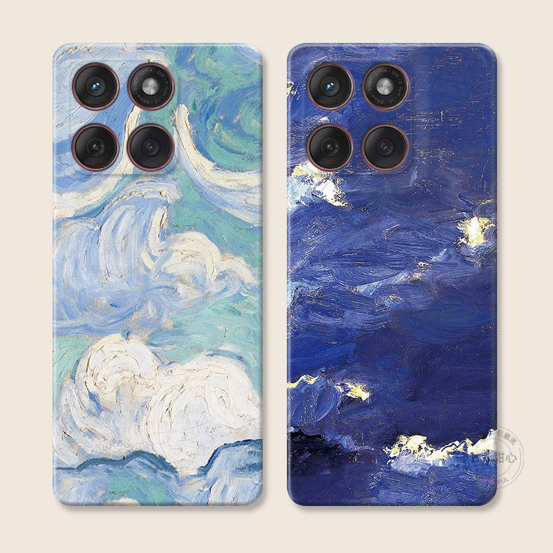 抽象涂抹适用摩托罗拉edge60pro手机壳50/40/S30/G86G85G84G75G56G55G54文艺油画低调简约男生商务女款耐脏软