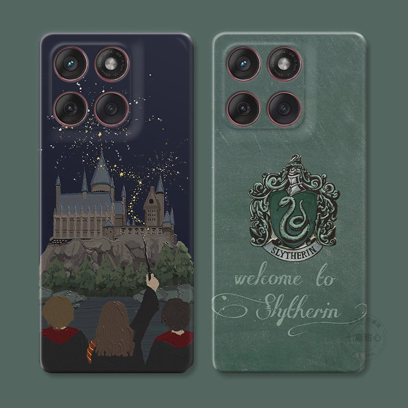 油画风城堡适用摩托罗拉edge60pro手机壳50/40/S30/G86G85G84G75G56G55G54斯莱特林哈利波特文艺女款耐脏软