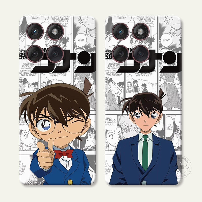 可爱动漫适用摩托罗拉edge60pro手机壳50/40/S30/G86G85G84G75G56G55G54名侦探柯南卡通潮流男生女款耐脏软