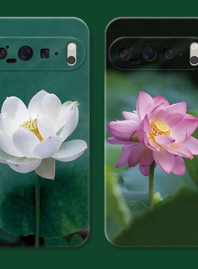 文艺荷花适用谷歌Pixel10手机壳9pro/8/7/6A唯美莲花中国风XL小清新妈妈女款软