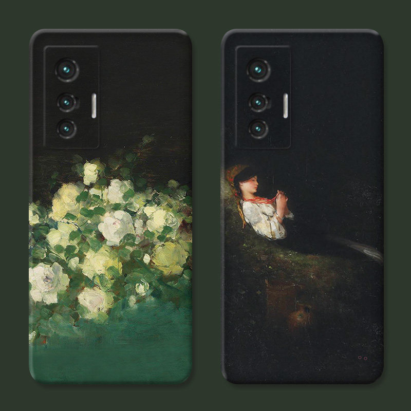 白玫瑰油画适用vivo x80手机壳x100x90x70x60x50文艺x30x27pro+小清新x23幻彩版复古x21i女款x20a软x9plus,3C数码配件,手机保护套/壳,淘宝优惠券,粉丝福利购,淘宝优惠卷