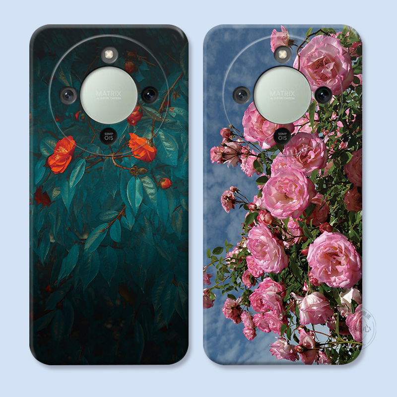 ins低调花卉适用华为荣耀x70手机壳x60pro/x50/x40GT/x30i玫瑰花x20se艺术x10文艺9x8x唯美女款防摔软