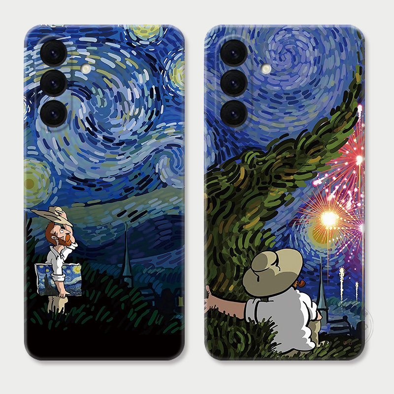 仰望星空适用三星A56手机壳A73A72A71A70A55A54A53A52A36A35A34A33A26a25A16A15文艺梵高创意男生油画女款软
