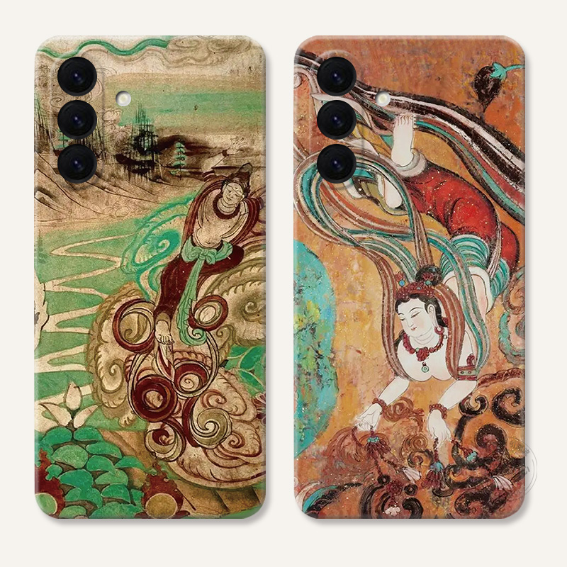 敦煌飞天适用三星A56手机壳A73A72A71A70A55A54A53A52A36A35A34A33A26a25A16壁画文艺中国风复古国潮女款软