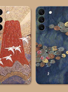 古典油画适用三星S22手机壳s26s25s24s23ultra艺术s21复古s20fe中国风荷花A56/A55/A54plus女款文艺软edge+