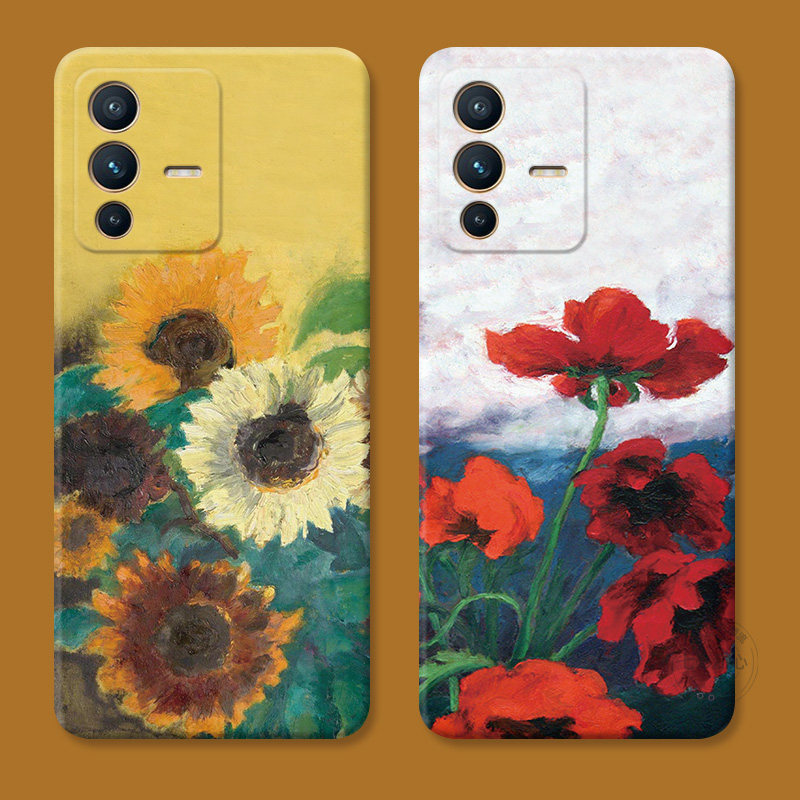 向日葵油画适用vivo s16手机壳18/s15pro文艺s17小清新s12复古s10s9s7t女款s6迷你软nex3s,3C数码配件,手机保护套/壳,淘宝优惠券,粉丝福利购,淘宝优惠卷