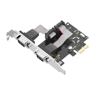 帝特PCI-E转双串口卡PC0085扩展卡COM2口RS232工控DB9针WCH382L九
